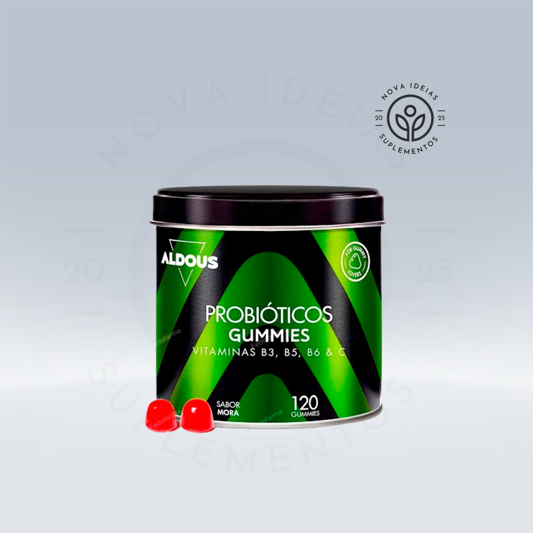 Probióticos com vitaminas, 120 gomas com sabor a amora.