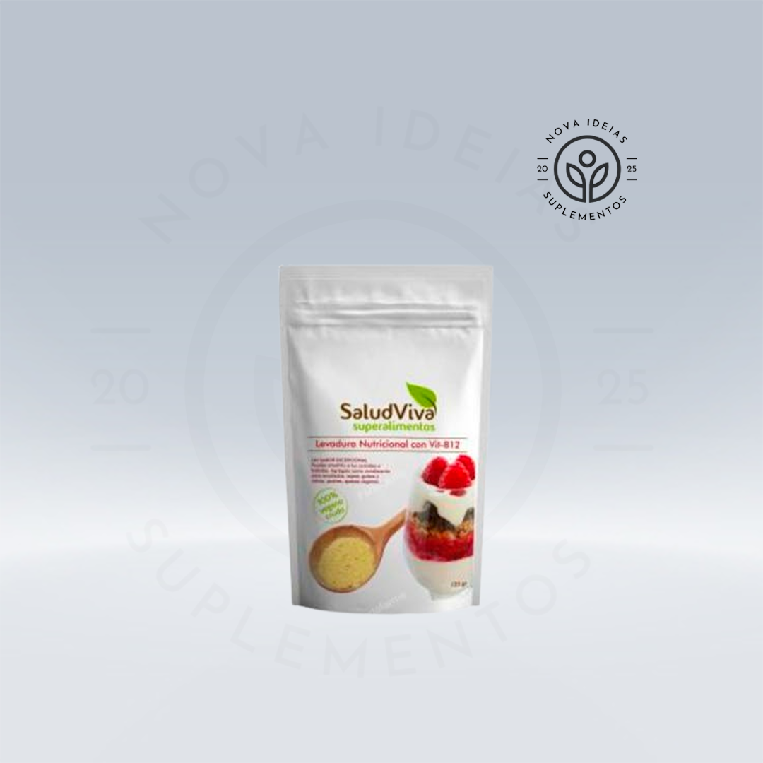 Levedura nutricional com vitamina B12 125g. Vegana.