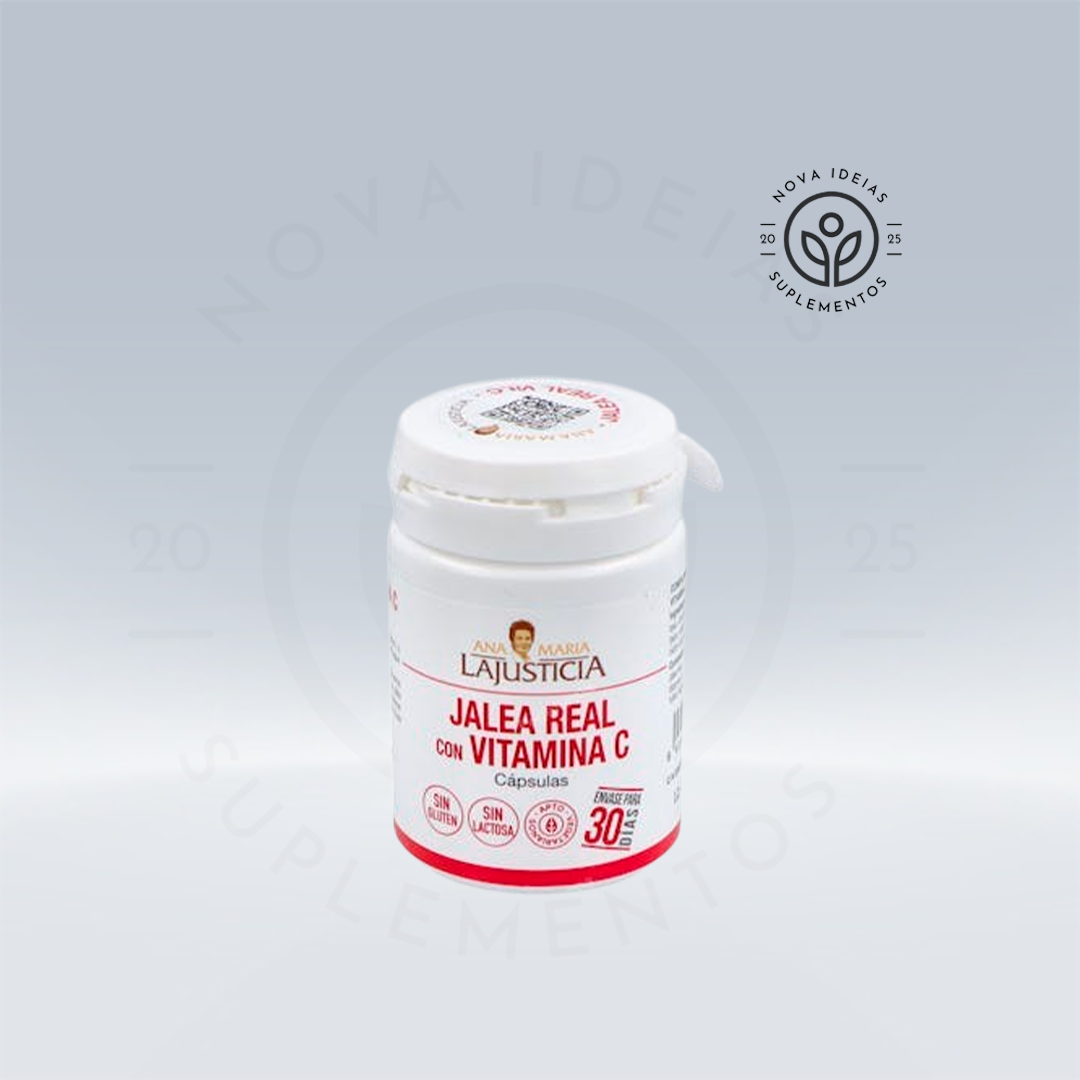 Geleia Real com Vitamina C, 60 cápsulas.