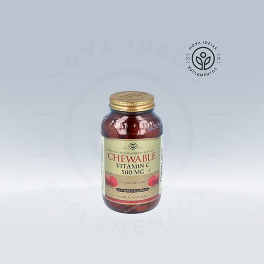 Vitamina C 500mg. Framboesa, 90 comprimidos mastigáveis